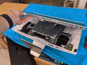 ordinateur, all in one, bleu