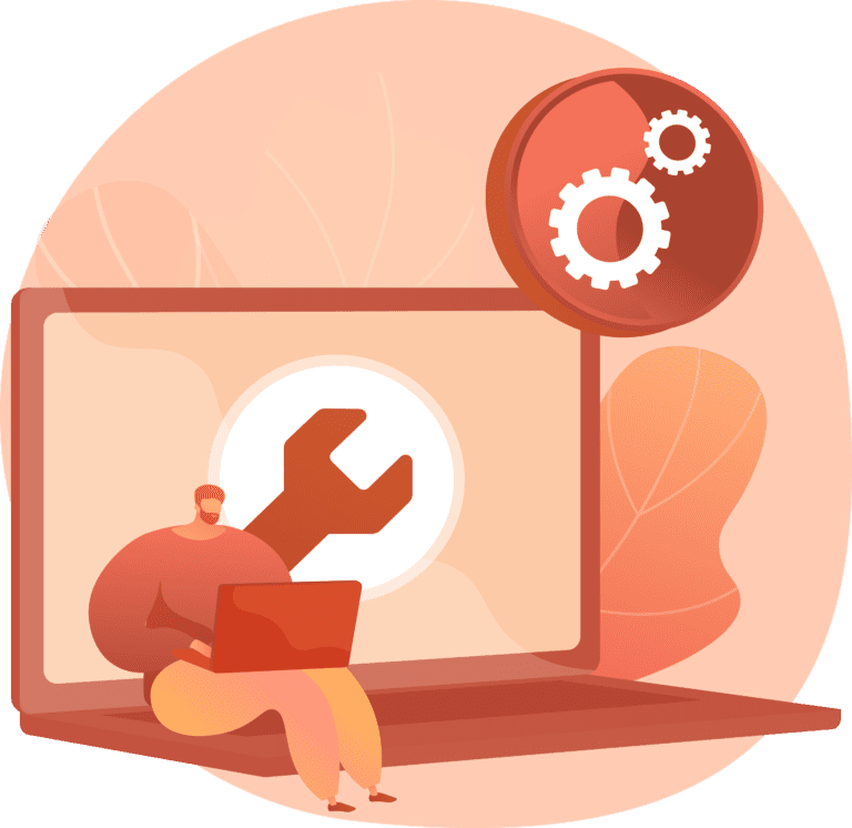 installation logiciel, windows, réparation, ordinateur, orange, svg, png